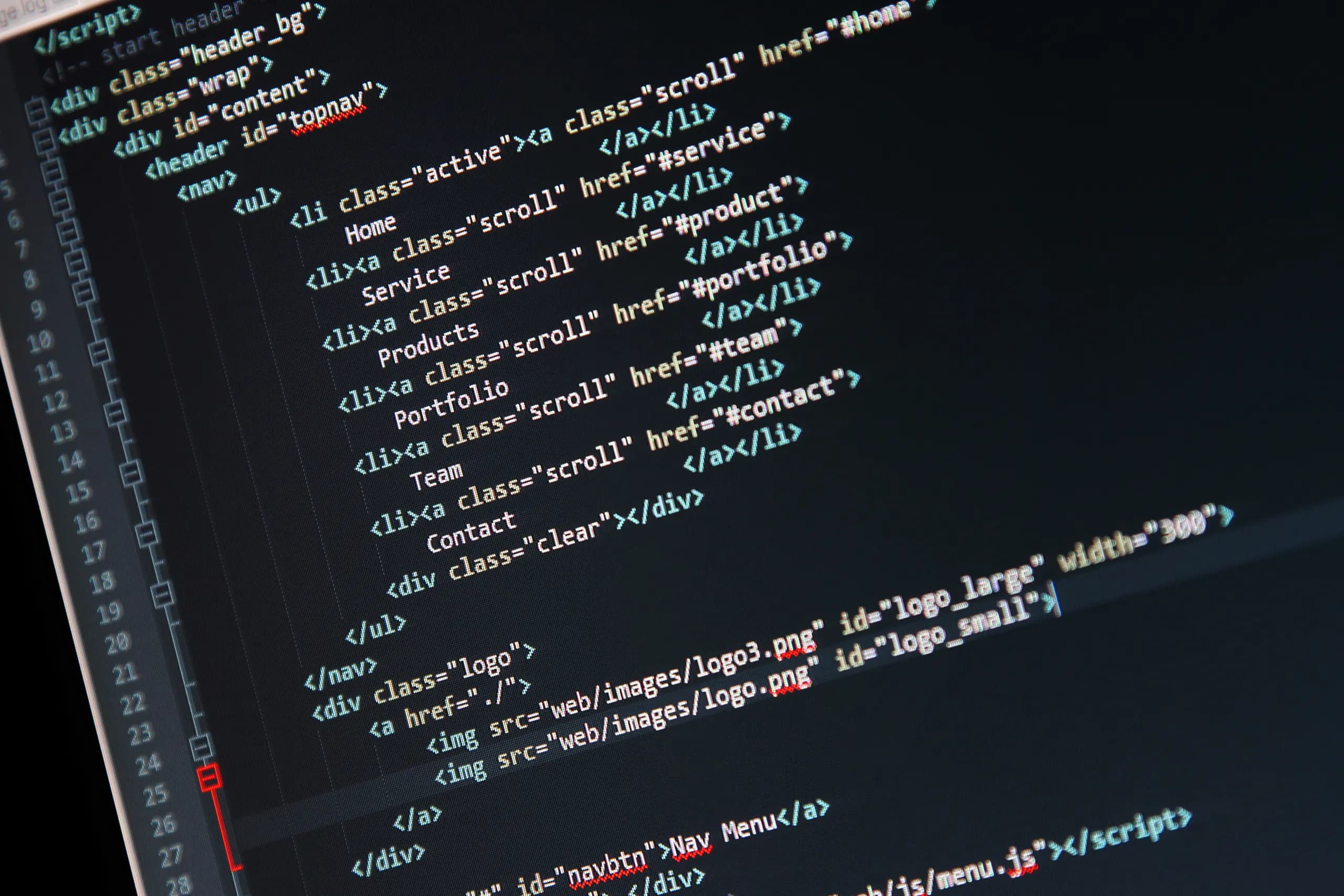 Code on a developer's screen
